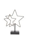 Csillag 2db álló fém, LED 22,5×5,5×28 cm fekete karácsonyi figura