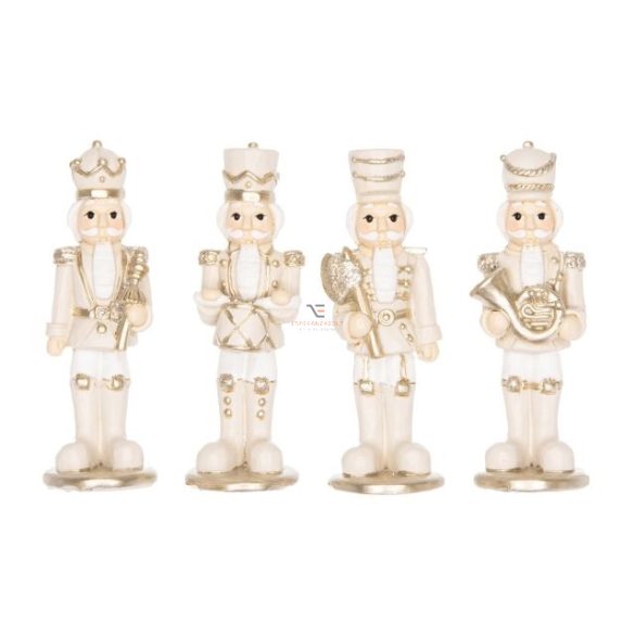 Diótörő álló poly 2.2x1.8x6.3cm krém, arany 4 féle karácsonyi figura