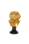 Kutya dekor poly 18x15x31 cm arany/fekete karácsonyi asztaldísz
