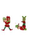 Karácsonyi manó öntapadós poly 8x6x1,4cm piros,zöld 2 db / szett karácsonyi dekorációs kellék