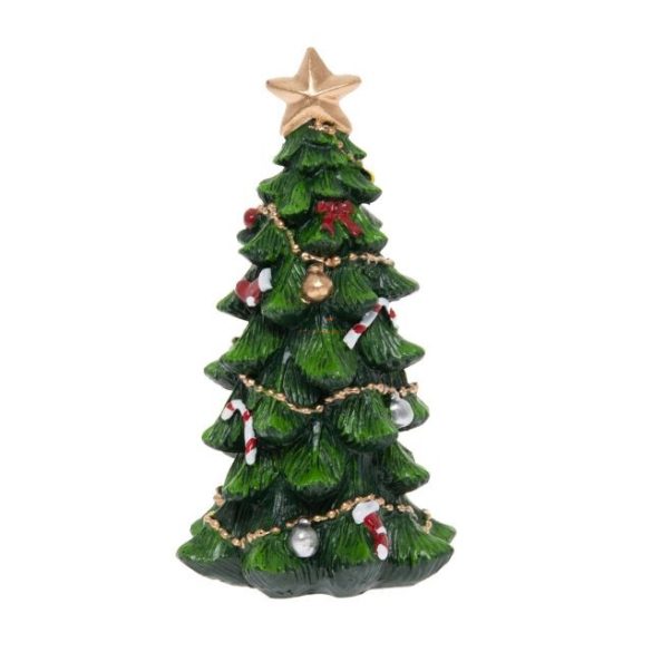 Karácsonyfa poly 11,5x6,2x6,4cm zöld karácsonyi figura