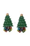 Karácsonyfa öntapadós poly 6,8x3,8x0,8cm zöld,arany 2 db / szett karácsonyi dekorációs kellék