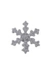 Hópihe öntapadós poly 3,4x3,4x0,5cm ezüst glitteres 6 db / szett karácsonyi dekorációs kellék