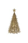 Fenyőfa fém 25x25x45cm arany karácsonyi asztaldísz