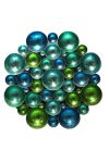 Fali dekor, kerek fém 80x80x9cm kék,türkisz,zöld
