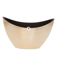 Csónak alakú kaspó műanyag 20x9x11.5 cm arany