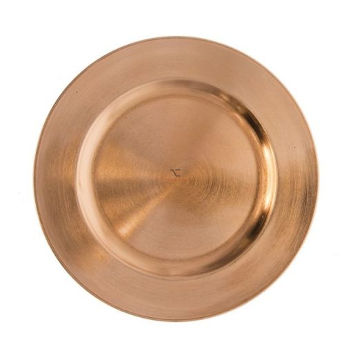 Tányér kerek műanyag 28x28x2cm bronz