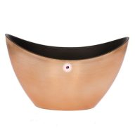 Csónak alakú kaspó műanyag 20x9x11.5 cm bronz