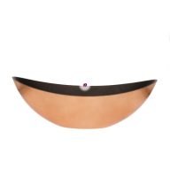 Csónak alakú kaspó műanyag 39x12x13 cm bronz