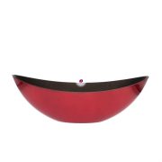 Csónak alakú kaspó műanyag 39x12x13 cm piros