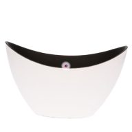 Csónak alakú kaspó műanyag 20x9x11.5 cm fehér