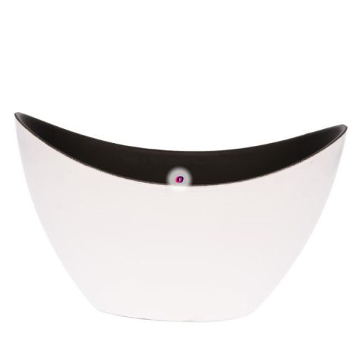 Csónak alakú kaspó műanyag 20x9x11.5 cm fehér