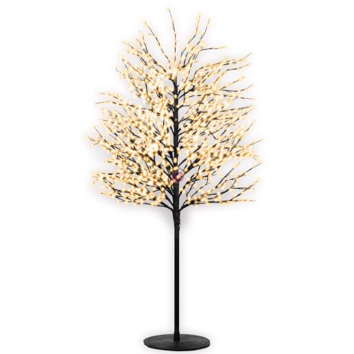 Fa gömb 580 LED világítással melegfehér műanyag 150 cm fekete IP44 kül és beltéri