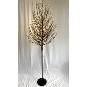  Fa gömb 2100 LED világítással melegfehér műanyag 300 cm fekete IP44 kül és beltéri