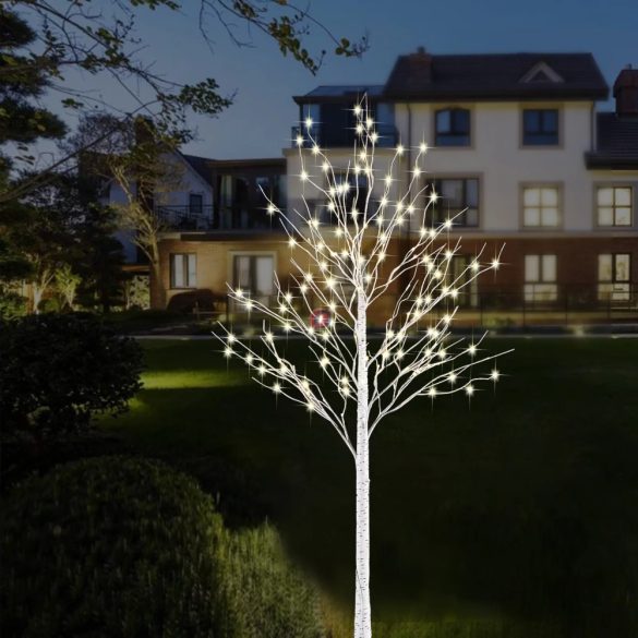 Fa hosszúkás 500 LED világítással melegfehér műanyag 120 cm fehér IP44 kül és beltéri