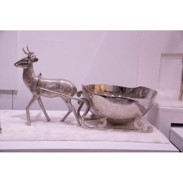 Szarvas jeges vödörrel nickel/aluminium 81,28x40,64x57,15 cm ezüst karácsonyi figura