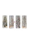 Tasak boros Karácsonyfa mintával glitteres papír fényes 12x35x9 cm színes 4 féle 1db-os