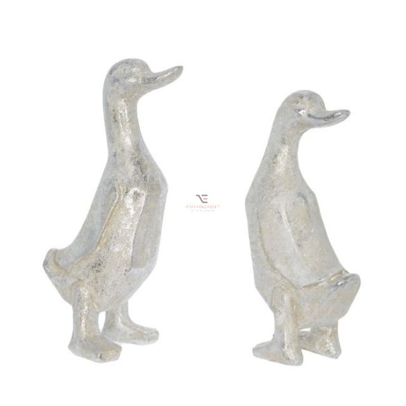 Kacsa álló poly 19 cm antik ezüst 2 féle