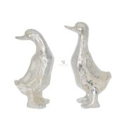 Kacsa álló poly 6,2x3,8x11,3cm antik ezüst 2 féle