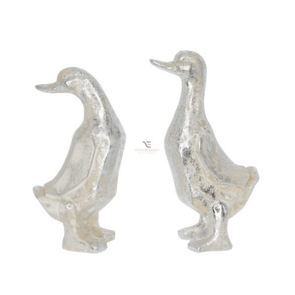 Kacsa álló poly 6,2x3,8x11,3cm antik ezüst 2 féle