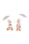 Kacsa esernyővel álló POLY 7x9x16,5 cm rózsaszín 2 féle
