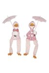 Kacsa esernyővel lógólábú POLY 8x7x19 cm rózsaszín 2 féle