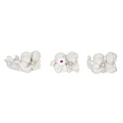   Angyalok kristálygömbbel fekvő poly 6, 8x5x3, 5 cm fehér 3 féle
