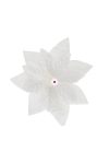 Mikulásvirág csipeszes textil 16 cm fehér