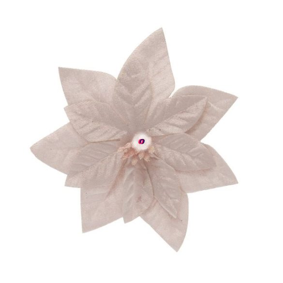 Mikulásvirág csipeszes textil 16 cm rózsaszín