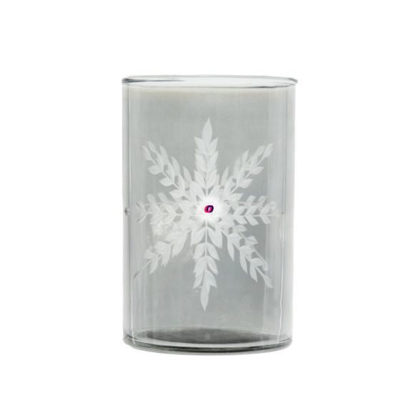 Váza hópihe mintával üveg 10x15 cm szürke