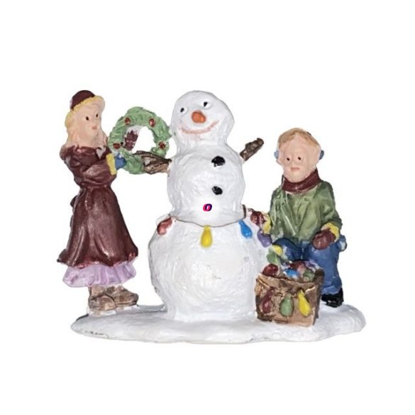 Téli mini falu kiegészítő hóemberépítő gyerekek poly 6, 2x3, 9x4, 7 cm színes