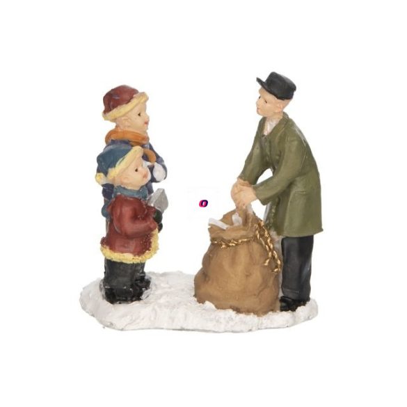Téli mini falu kiegészítő levélküldő gyerekek poly 5, 8x1, 5x6 cm színes