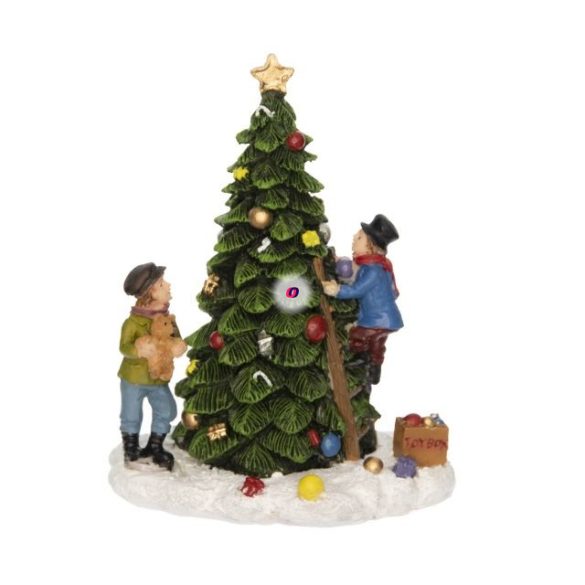 Téli mini falu kiegészítő karácsonyfa díszítés poly 7, 7x6x9, 7 cm színes