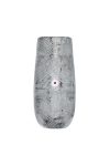 Váza mintás kerámia 15x15x34, 5 cm fehér, ezüst
