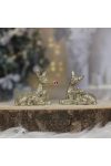 Őzike glitteres poly 8 cm ezüst 2 db-os szett