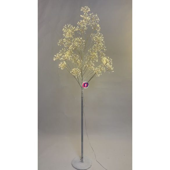 Fa virágos 1568 LED világítással melegfehér elektromos műanyag 180 cm fehér