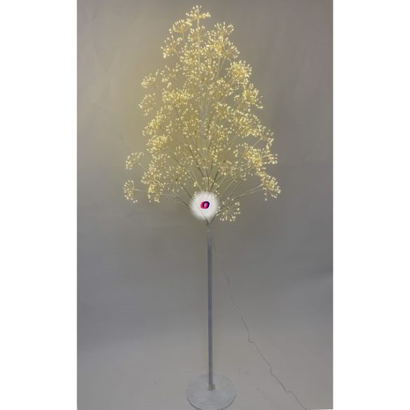 Fa virágos 2016 LED világítással melegfehér elektromos műanyag 210 cm fehér