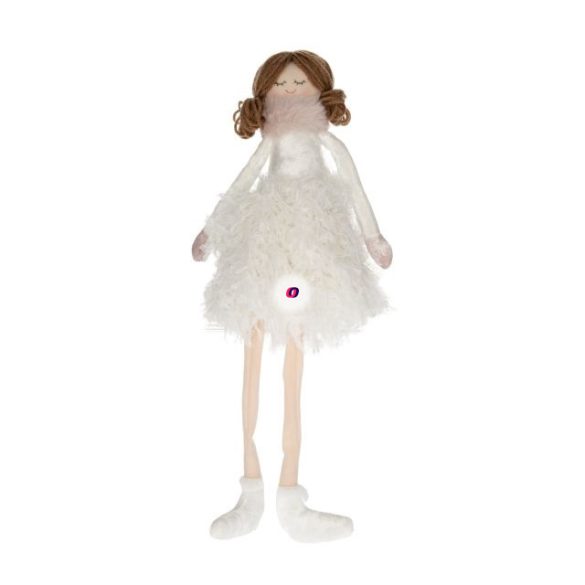 Kislány lógólábú textil 55 cm fehér