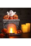 XL Halloweeni Kandalló tökkel, szellemes lobogó effekttel 37 cm