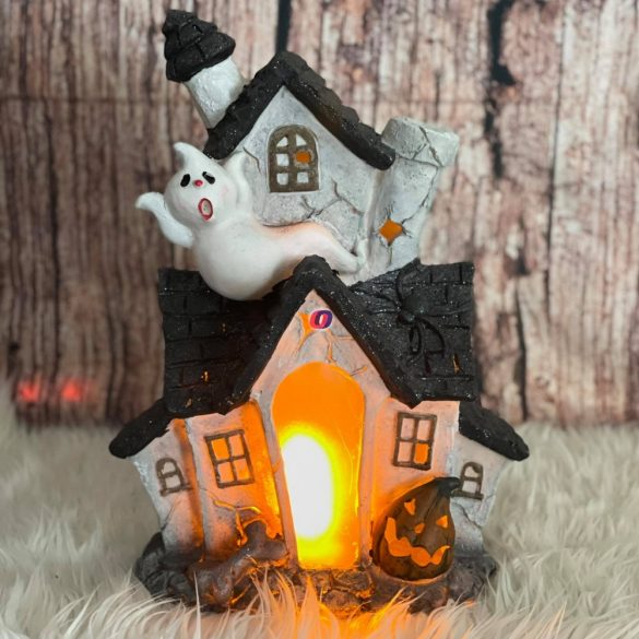 XL Halloweeni Ház szellemmel Lobogó effekt 43 cm