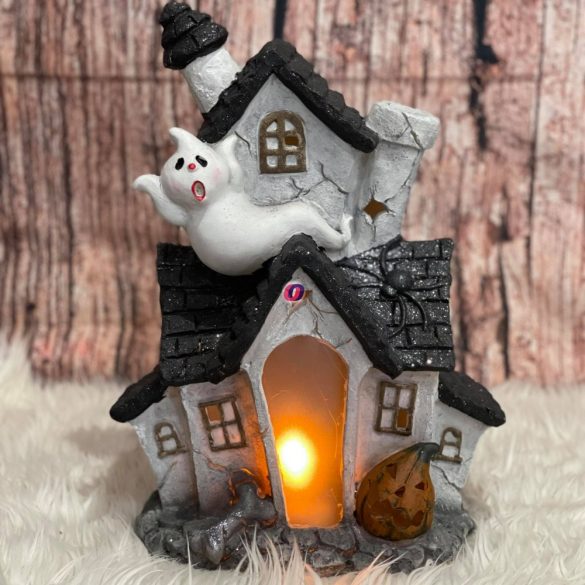 XL Halloweeni Ház szellemmel Lobogó effekt 43 cm