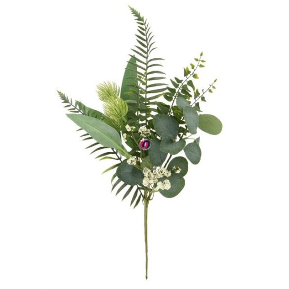 Selyemvirág eukaliptusszal csokor műanyag 45 zöld