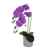 Selyemvirág orchidea műanyag kaspóban műanyag 51cm lila