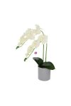 Selyemvirág orchidea műanyag kaspóban műanyag 51cm fehér