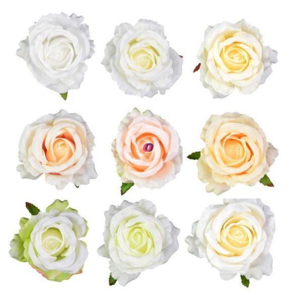 Selyemvirág rózsa fej 8 cm többszínű 36 db-os szett