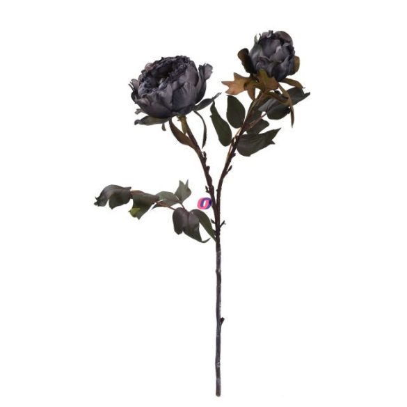 Selyemvirág antik peonia szálas 50 cm fekete