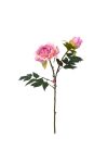 Selyemvirág fodros peonia szálas 52 cm rózsaszín