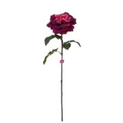 Selyemvirág rózsa szálas 65 cm bordó