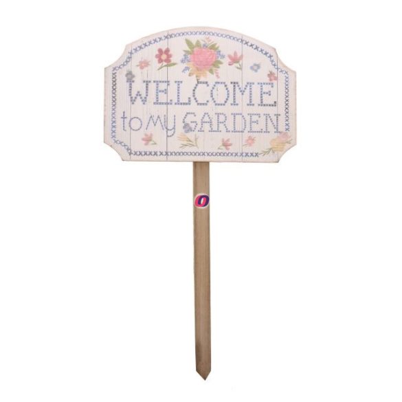 Tábla Welcome felirattal betűzős fa 57x30x2 cm bézs