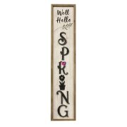   Tábla Spring felirattal dekor fa,fém 120x25x2,5 cm fehér, fekete, piros